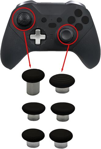 13 in1 Metal Thumbsticks for Xbox One Elite Series 2,Replacement Magnetic Buttons kit for Xbox Series 2 Core, Includes 6 Magnetic Swap Joysticks, 4 Paddles, 2 D-Pads, 1 Adjustment Tool(Black) in Saudi Arabia