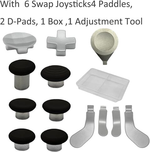 13 in1 Metal Thumbsticks for Xbox One Elite Series 2,Replacement Magnetic Buttons kit for Xbox Series 2 Core, Includes 6 Magnetic Swap Joysticks, 4 Paddles, 2 D-Pads, 1 Adjustment Tool(Black) in Saudi Arabia