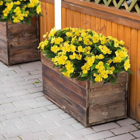 الزهور الاصطناعية الزهور للزهور الحريرية في الهواء الطلق الزهور فو ، شجيرات شجيرات حمراء لخطوات الفناء في الحديقة الشرفة الشرفة الشرفة (4 ، أحمر) in Kuwait