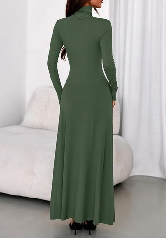 BTFBM Womens Dresses Fall 2025 Long Sleeve Turtle Neck Trendy Long Tight Knit Maxi Dress Wedding Guest Party Casual in Saudi Arabia