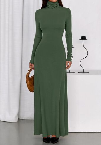BTFBM Womens Dresses Fall 2025 Long Sleeve Turtle Neck Trendy Long Tight Knit Maxi Dress Wedding Guest Party Casual in Saudi Arabia