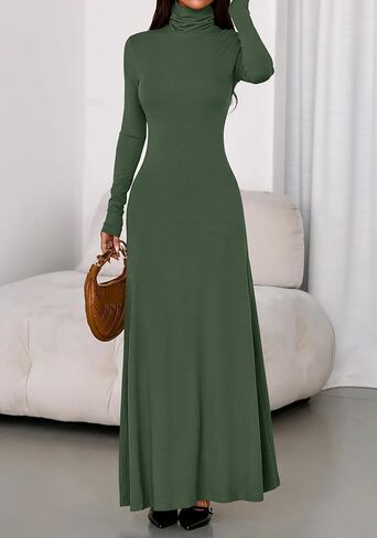 BTFBM Womens Dresses Fall 2025 Long Sleeve Turtle Neck Trendy Long Tight Knit Maxi Dress Wedding Guest Party Casual in Saudi Arabia