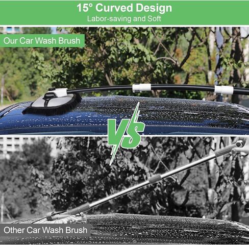 AILUROPODA Car Wash Mop, 15° Bending Brush, 3 Section Adjustable Rod, Extra Large Waterproof Mitt, Replacement Brush Head, Car Wash Tool in Saudi Arabia