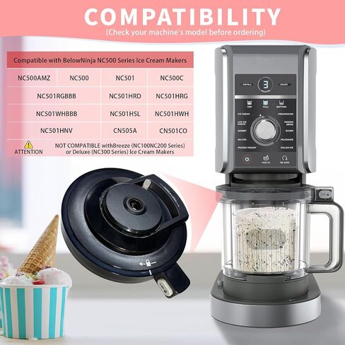 Compatible Lid for Ninja Ice Cream Maker NC301 Series, Ice Cream Replacement Lid, Replacement Parts Accessories Compatible with NinjaNC299AMZ/NC301/NC300/NC201/NC101 Series (NO Paddle) in Saudi Arabia