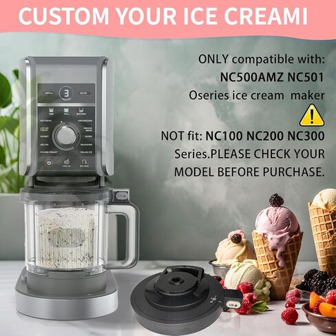 Compatible Lid for Ninja Ice Cream Maker NC301 Series, Ice Cream Replacement Lid, Replacement Parts Accessories Compatible with NinjaNC299AMZ/NC301/NC300/NC201/NC101 Series (NO Paddle) in Saudi Arabia
