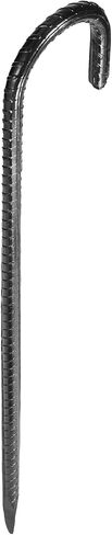 VEVOR Rebar Stakes, 12-Inch, Heavy-Duty 0.4 in Diameter J Hook, Galvanized Steel Ground Anchors with Chisel Point End & Rust-Resistant Coating, for Gardening Support, Fence, Camping Tents (16-Pack) in Saudi Arabia