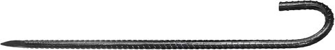VEVOR Rebar Stakes, 12-Inch, Heavy-Duty 0.4 in Diameter J Hook, Galvanized Steel Ground Anchors with Chisel Point End & Rust-Resistant Coating, for Gardening Support, Fence, Camping Tents (16-Pack) in Saudi Arabia