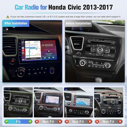 Naifay Android Car Stereo for Honda Civic 2006 2007 2008 2009 2010 2011 Radio, 10.1 inch Touch Screen for Honda Civic Car Radio with Carplay Android Auto Bluetooth WiFi GPS SWC Backup Camera in Saudi Arabia