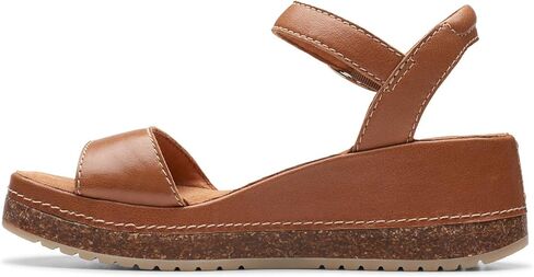 Clarks Kassanda Lily Leather Wedge Sandal, 6, Blue in Saudi Arabia
