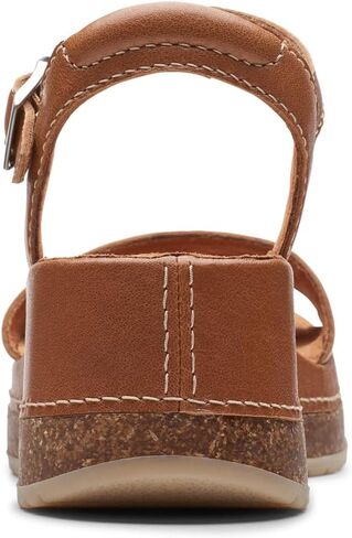 Clarks Kassanda Lily Leather Wedge Sandal, 6, Blue in Saudi Arabia