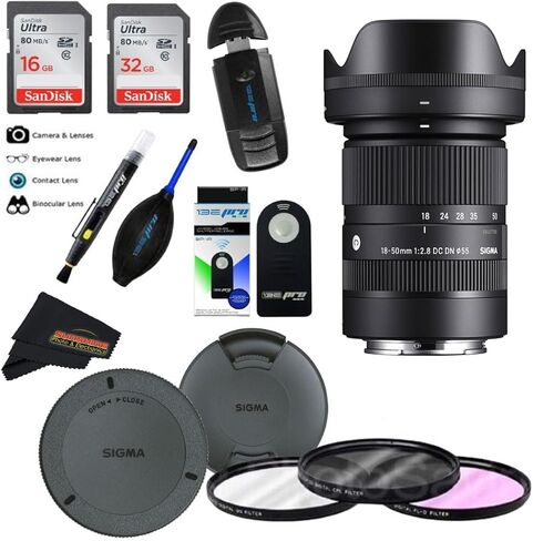 18-50mm f2.8 DC DN Contemporary Lens for Sony E with Sunshine Photo Basic Bundle - 4 Years USA Manufacturer Warranty in Kuwait