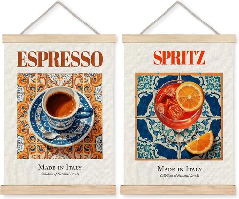 Yomisex Italian Amalfi Coast Lemon Wall Art Poster, Blue and White Floral Mediterranean Tiles Lemons Tree Canvas Prints Wall Art Framed for Home Kitchen Dining Room Decor, 12x16 Inch in Kuwait