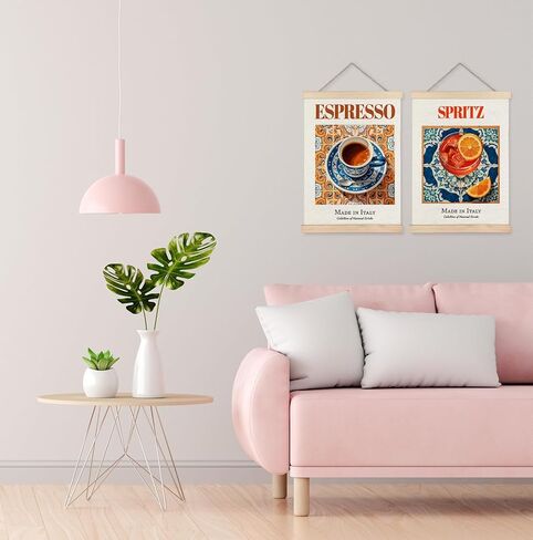 Yomisex Italian Amalfi Coast Lemon Wall Art Poster, Blue and White Floral Mediterranean Tiles Lemons Tree Canvas Prints Wall Art Framed for Home Kitchen Dining Room Decor, 12x16 Inch in Kuwait