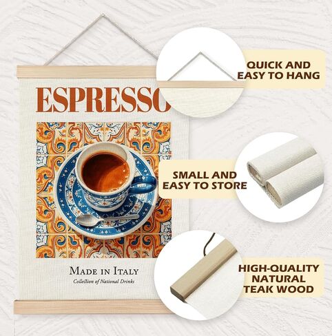 Yomisex Italian Amalfi Coast Lemon Wall Art Poster, Blue and White Floral Mediterranean Tiles Lemons Tree Canvas Prints Wall Art Framed for Home Kitchen Dining Room Decor, 12x16 Inch in Kuwait