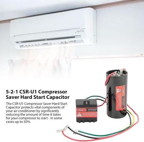 Upgraded For 521 CSR-U1 Compressor Saver Starter Kit for 1- to 3-ton AC units,For 521 HVAC Compressor Saver Hard Start Capacitor in Saudi Arabia