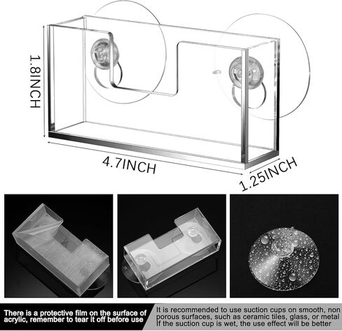 2 Pcs Window Mount Business Card Holder with Suction Cups Clear Card Holder Acrylic Single Pocket Organizer Display for Home Office(Classic) in Kuwait