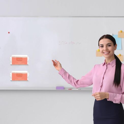 2 Pcs Window Mount Business Card Holder with Suction Cups Clear Card Holder Acrylic Single Pocket Organizer Display for Home Office(Classic) in Kuwait