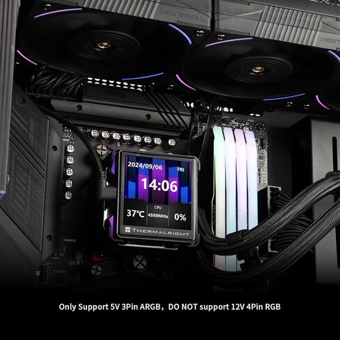 Thermalright Elite Vision 360 ARGB White AIO CPU Liquid Cooler,IPS LCD Screen with 320*320 Resolution,for AM4/AM5/Intel LGA1700/1851,’2.73 inch’Magnet-Absorbent LCD Screen for Images,White PC Cooling in Kuwait