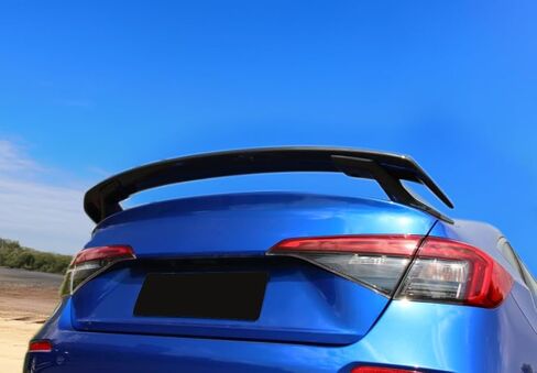 IKON MOTORSPORTS, Rear Trunk Spoiler Compatible with 2022-2025 Honda Civic 11th Gen Sedan 4-Door, HPD V2 Style Carbon Fiber Print Rear Trunk Spoiler Wing Lip Added on Bodykit Replacement ABS in Saudi Arabia