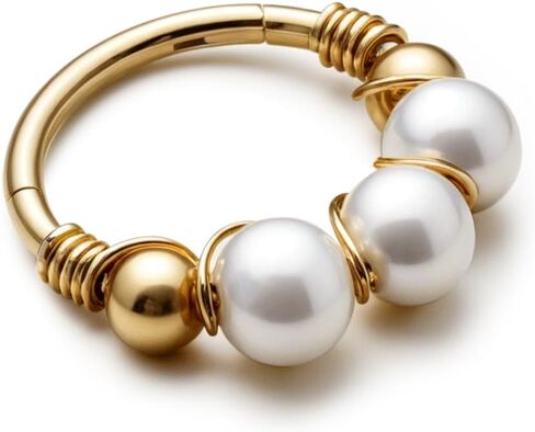 BodyBonita 1Pcs 18G 9mm Pearl Nose Rings Hoops for Women - 316L Surgical Steel Septum Rings Nostril Helix Conch Daith Tragus Piercing Jewelry in Saudi Arabia