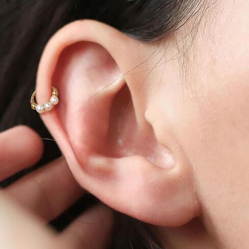 BodyBonita 1Pcs 18G 9mm Pearl Nose Rings Hoops for Women - 316L Surgical Steel Septum Rings Nostril Helix Conch Daith Tragus Piercing Jewelry in Saudi Arabia