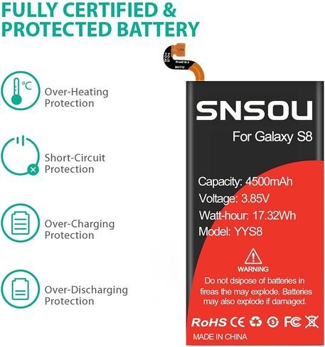 بطارية Galaxy S22 ، (2024 ترقية) 6800mAh EB-BS901ABY LI-POLYMER BUTTIONAL بديل متوافق مع GALAXY S22 5G SM-S901U SM-S908B ، SM-S908B/DS ، SM-S908U ، SM-S908U1 مع مجموعة أداة البرغي in Kuwait