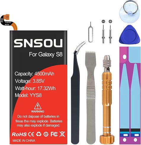 بطارية Galaxy S22 ، (2024 ترقية) 6800mAh EB-BS901ABY LI-POLYMER BUTTIONAL بديل متوافق مع GALAXY S22 5G SM-S901U SM-S908B ، SM-S908B/DS ، SM-S908U ، SM-S908U1 مع مجموعة أداة البرغي in Kuwait