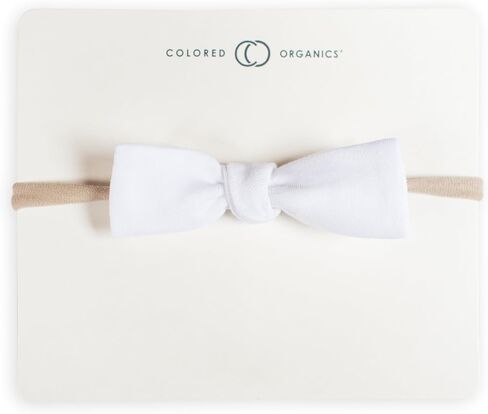 Colored Organics Baby Organic Cotton Dainty Bow Headband - Infant Girls - Natural in Kuwait