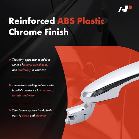 A-Premium Rear Left Driver Side Exterior Door Handle Compatible with Kia Sportage 2005-2010, Chrome in Saudi Arabia