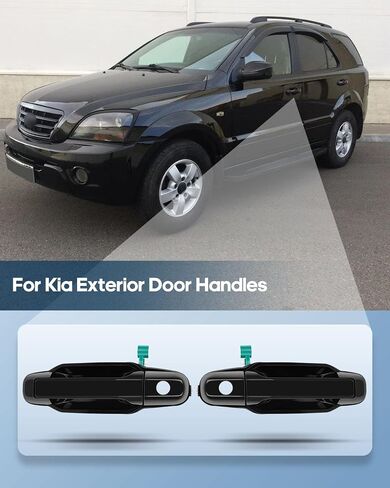 مقابض الباب الخارجي ECCPP 2003-2009 لـ KIA لـ Sorento EX البديلة الخارجية ، مقابض باب السائق الأمامي ، 2PC ، مسبقة الأسود 82650-3E000 ، 81158 ، 82660-3E000 ، 81159 in Saudi Arabia