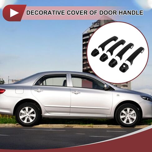 1 Set Car Door Handle Cover for Toyota Land Cruiser Prado J150 J200 LC200 Outside Gloss Black ABS in Saudi Arabia