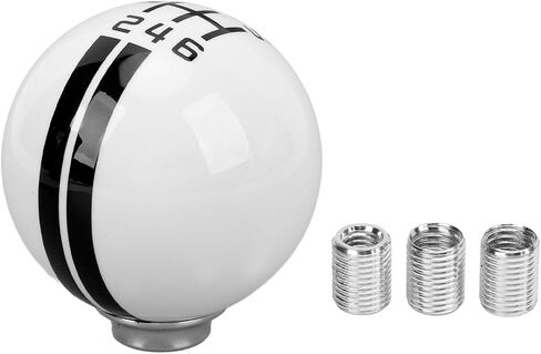 Hapivida Car Racing Gear Shift Knob, 6 Speed Round Ball Metal Manual Fiber Shift Knobs with 3 Adapters for Manual Vehicle GT500 Black in Saudi Arabia