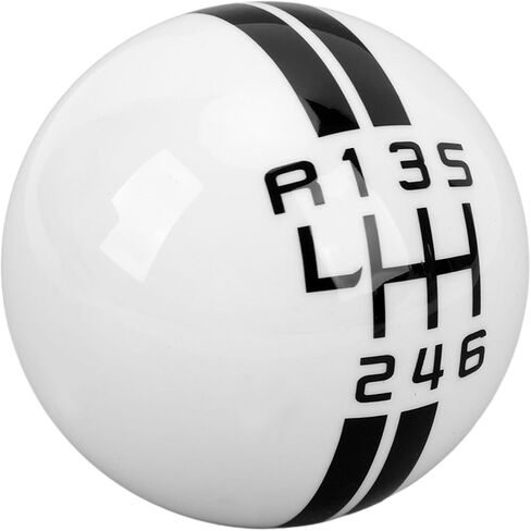 Hapivida Car Racing Gear Shift Knob, 6 Speed Round Ball Metal Manual Fiber Shift Knobs with 3 Adapters for Manual Vehicle GT500 Black in Saudi Arabia