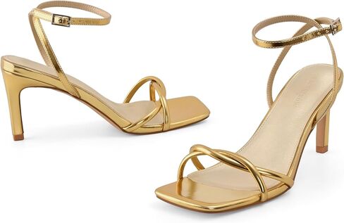 الصنادل ذات الكعب النسائي Strappy Square Square Open Tee Theels Exle Comfort Comfor in Kuwait