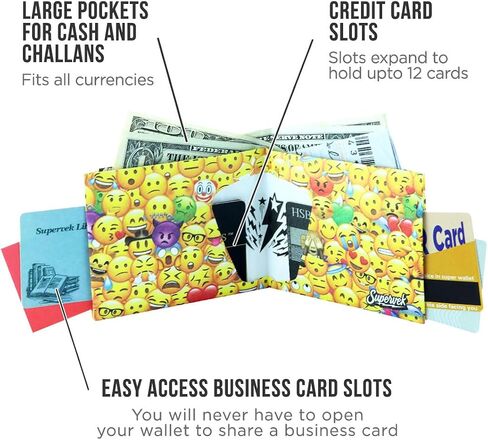 SUPERVEK Graffiti Paper Slim Bifold Wallet for Men Women | Vegan Hip Hop Minimalist Men's Mighty Credit Card Holder Wallets | Mens Womens EDC in Kuwait
