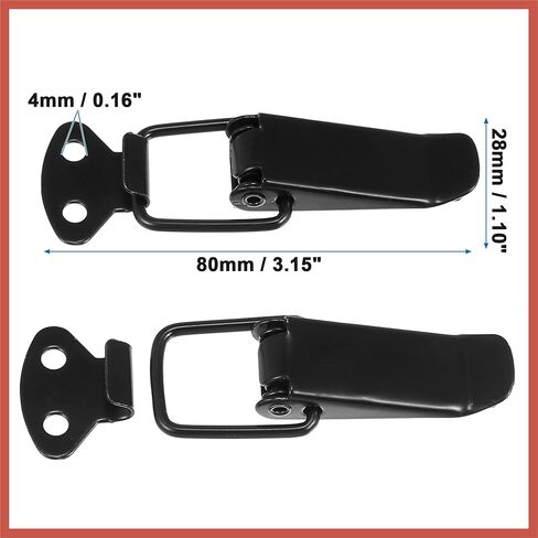 Acropix Universal Car Car Pumper Security Hook Lock Clips Quick Freex Hook Clips for Car Trunk Quick Freed Fenders Finders Black 80x28mm 2pcs Car Praps in Saudi Arabia