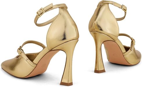 GENSHUO Women's High Heels Closed Toe D'Orsay Stiletto Pointed Toe 3.54 Inch Pumps with Ankle Strap Dress Shoes at Wedding Party Prom Work Dating in Saudi Arabia