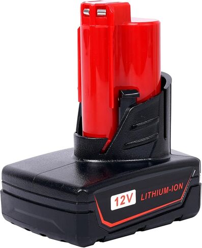 12V 6Ah Replacement Battery Compatible with Milwaukee 12V Battery 48-11-2460 48-11-2412 48-11-2401 48-11-2440 C12 B C12 BX 12V M12 Cordless Tool Battery Packs 2 Pack in Kuwait