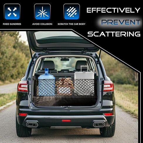 JINGKE Envelope Style Cargo Net Trunk Car Tailgate Netting Compatible with Chevrolet Chevy Tahoe, GMC Yukon SLE SLT AT4 Denali New 2015-2025 Trunk Car Tailgate Netting(L Code) in Kuwait