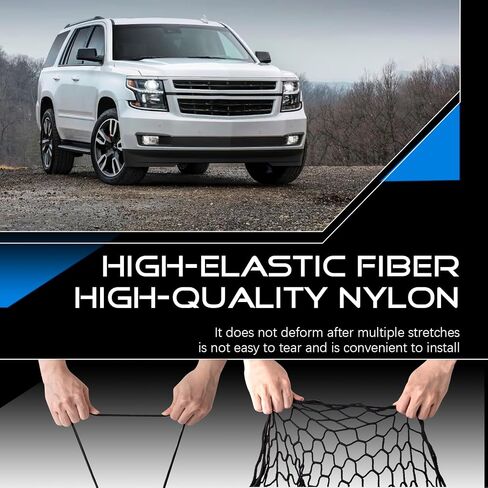 JINGKE Envelope Style Cargo Net Trunk Car Tailgate Netting Compatible with Chevrolet Chevy Tahoe, GMC Yukon SLE SLT AT4 Denali New 2015-2025 Trunk Car Tailgate Netting(L Code) in Kuwait