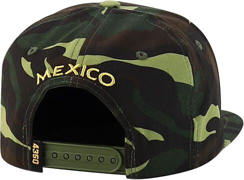 Trendy Apparel Shop Metal Mexico Eagle Decorated Flatbill Snapback Baseball Cap in Saudi Arabia