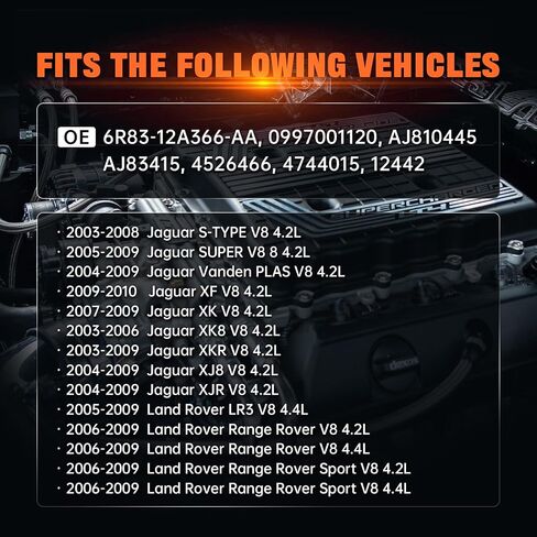 استبدال حزمة Coil Coil Ignition لـ Land Rover Range Rover LR3 JAGUAR XJ8 XJR XK XKR VANDEN PLAS 2004-2009 V8 4.2L يستبدل AJ810445،12442،4526466 in Saudi Arabia