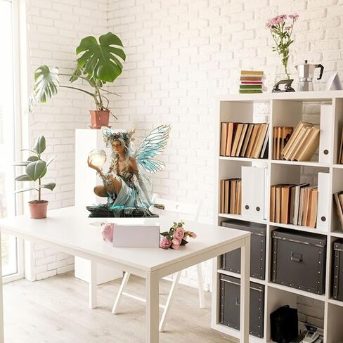 Fairy Desktop Ornament, 2D Flat Acrylic Art Butterfly Elf Tabletop Decoration, Home Study Room Bookshel Office Creative Decor Supplies (A) in Kuwait