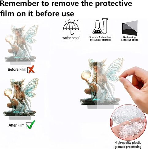 Fairy Desktop Ornament, 2D Flat Acrylic Art Butterfly Elf Tabletop Decoration, Home Study Room Bookshel Office Creative Decor Supplies (A) in Kuwait