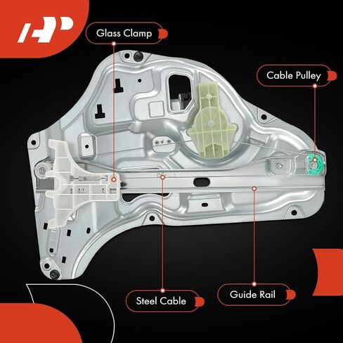 A-Premium Rear Driver Side Electric Power Window Regulator with Motor Compatible with Hyundai Tucson 2010-2016, with Panel in Saudi Arabia