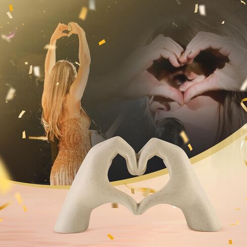 Gold Heart Hands Statue – 9.4" W Taylor Swift Inspired Decor, Elegant Gold Room Decor for Desk, Bookshelf, or Coffee Table, for Fans & Home Décor Accents in Kuwait
