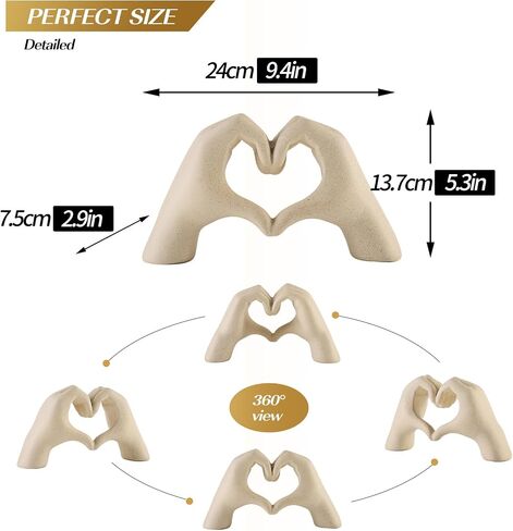 Gold Heart Hands Statue – 9.4" W Taylor Swift Inspired Decor, Elegant Gold Room Decor for Desk, Bookshelf, or Coffee Table, for Fans & Home Décor Accents in Kuwait