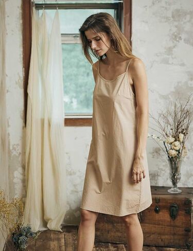 BEAUTELICATE Cotton Slip Dress for Women Adjustable Strap Round Neck Under Dress in Kuwait