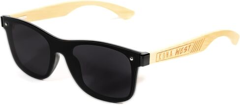 Polarized Sunglasses, UV400 Protection, Bamboo Arms, Mirrored Pink Lens, Men's and Women's, Eco-Friendly in Saudi Arabia