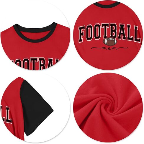 قمصان كرة القدم للنساء لعبة يوم كرة القدم أمي Tshirt Loving Lover Bow Graphic Tee Shirt in Kuwait